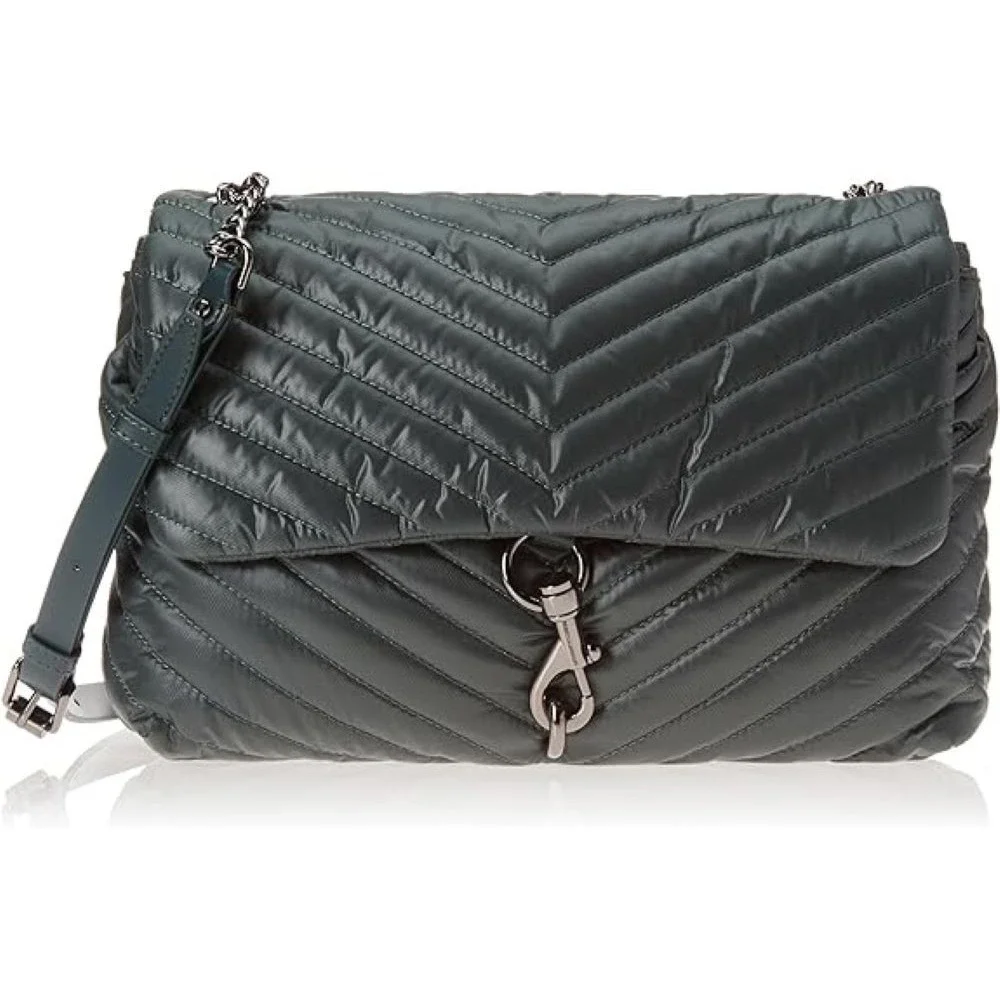 Rebecca Minkoff Edie Flap Shoulder Bag Jumbo‎ Jade Gunmetal